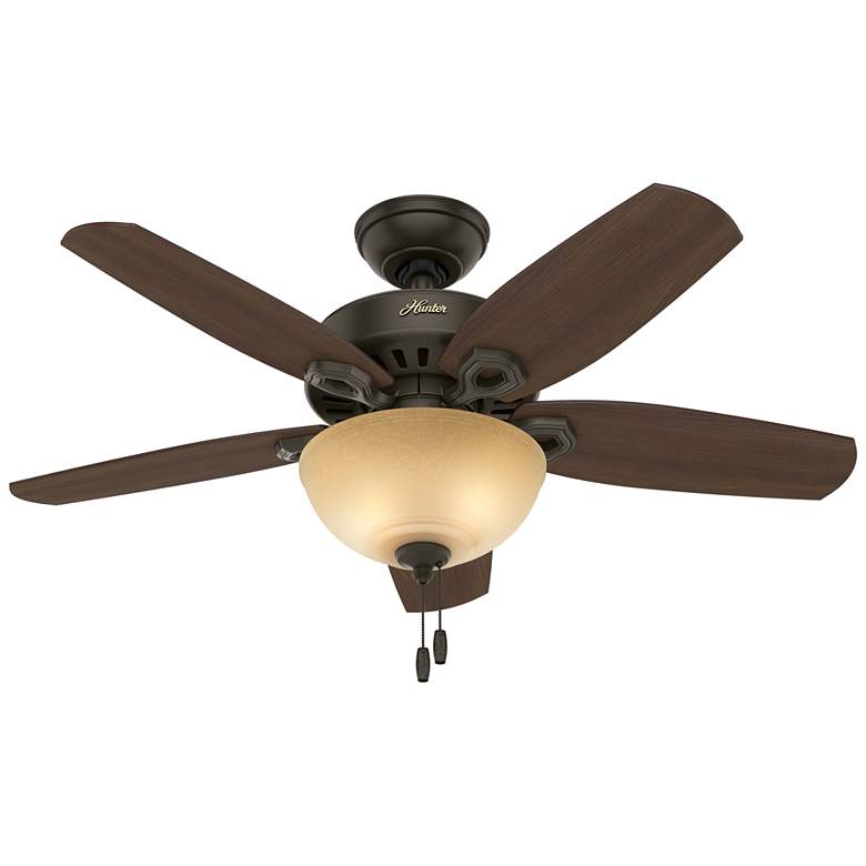 Image 1 42 inch Hunter Builder New Bronze Ceiling Fan with LED Light Kit and Pull