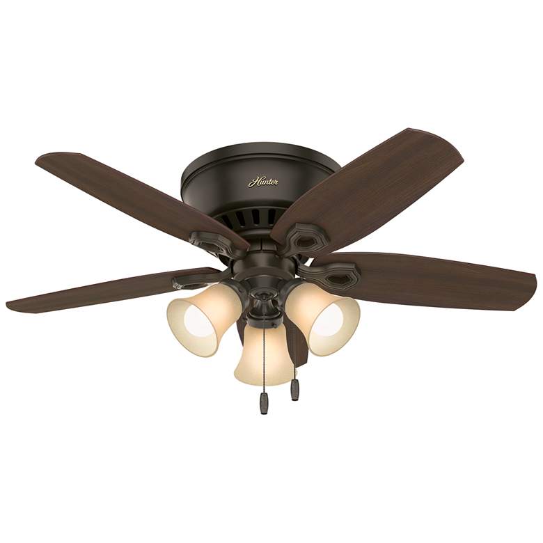 Image 1 42 inch Hunter Builder New Bronze LED Low Profile Pull Chain Ceiling Fan