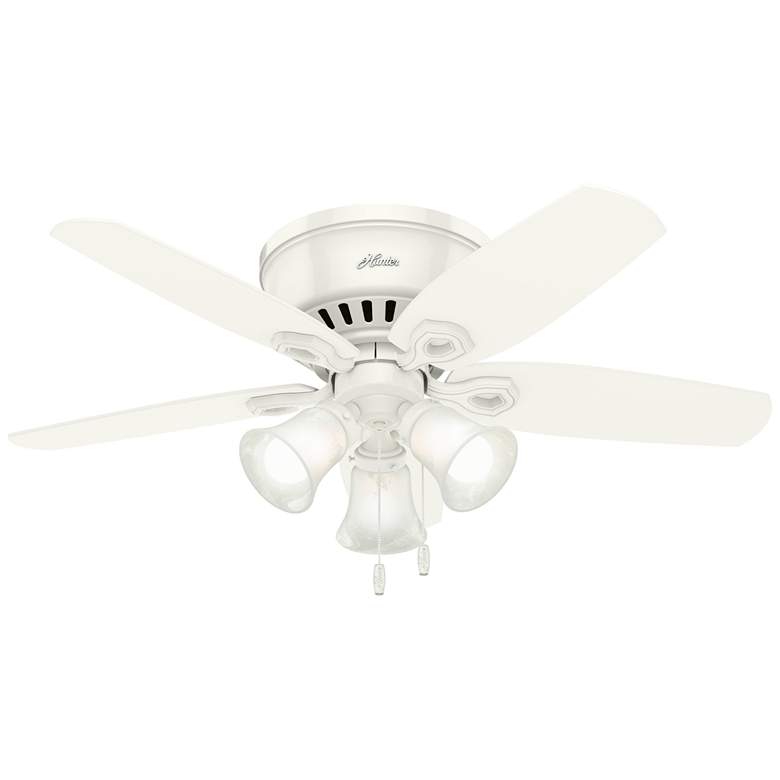 Image 1 42" Hunter Builder Snow White Low Profile Ceiling Fan with LED Light K