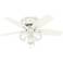 42" Hunter Builder Snow White Low Profile Ceiling Fan with LED Light K