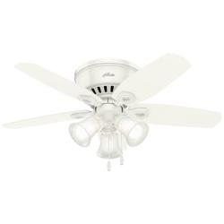42" Hunter Builder Snow White Low Profile Ceiling Fan with LED Light K