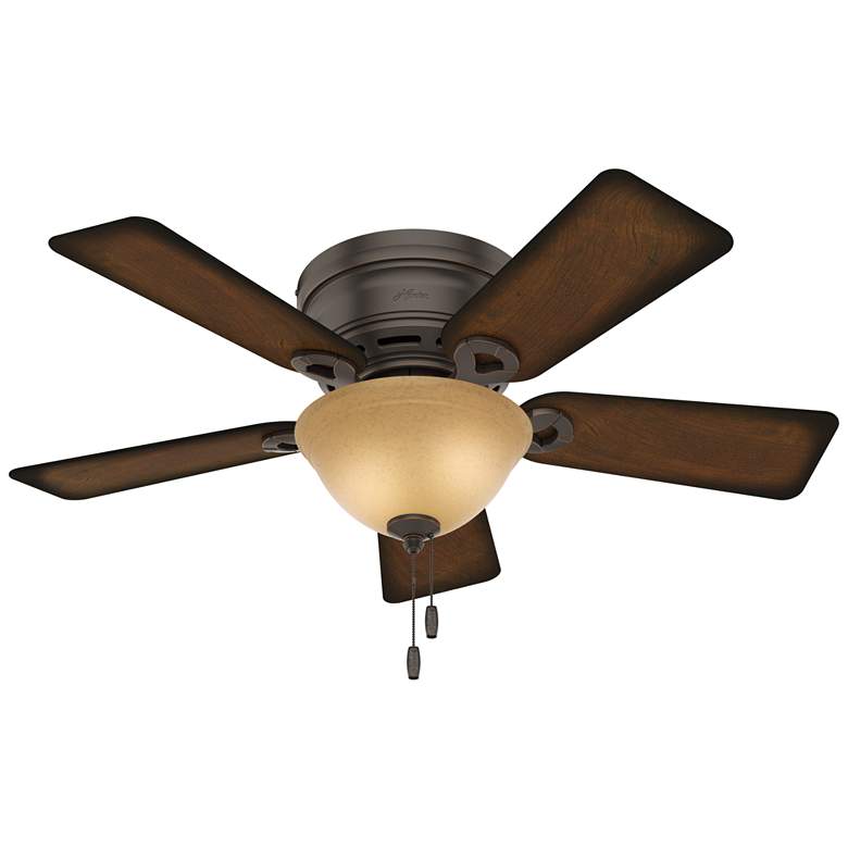 Image 1 42 inch Hunter Conroy LED Onyx Bengal Low Profile Pull Chain Ceiling Fan