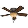 42" Hunter Conroy LED Onyx Bengal Low Profile Pull Chain Ceiling Fan