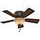 42" Hunter Conroy LED Onyx Bengal Low Profile Pull Chain Ceiling Fan