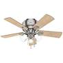 42" Hunter Crestfield Brushed Nickel Low Profile Ceiling Fan with LED