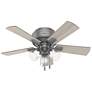 42" Hunter Crestfield Matte Silver LED Ceiling Fan with Pull Chain
