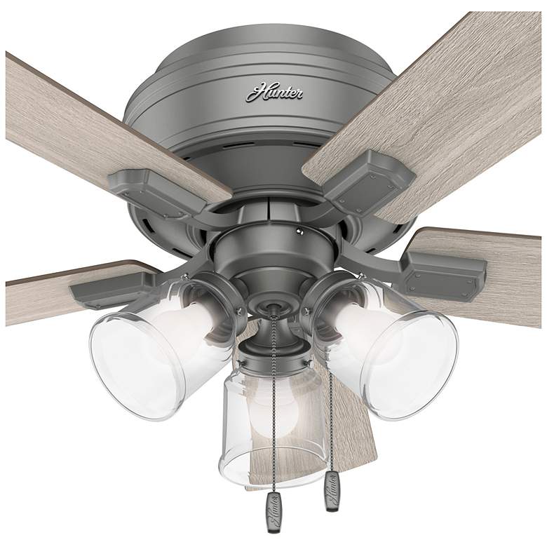 Image 4 42" Hunter Crestfield Matte Silver LED Ceiling Fan with Pull Chain more views