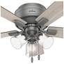4_42" Hunter Crestfield Matte Silver LED Ceiling Fan with Pull Chain more views