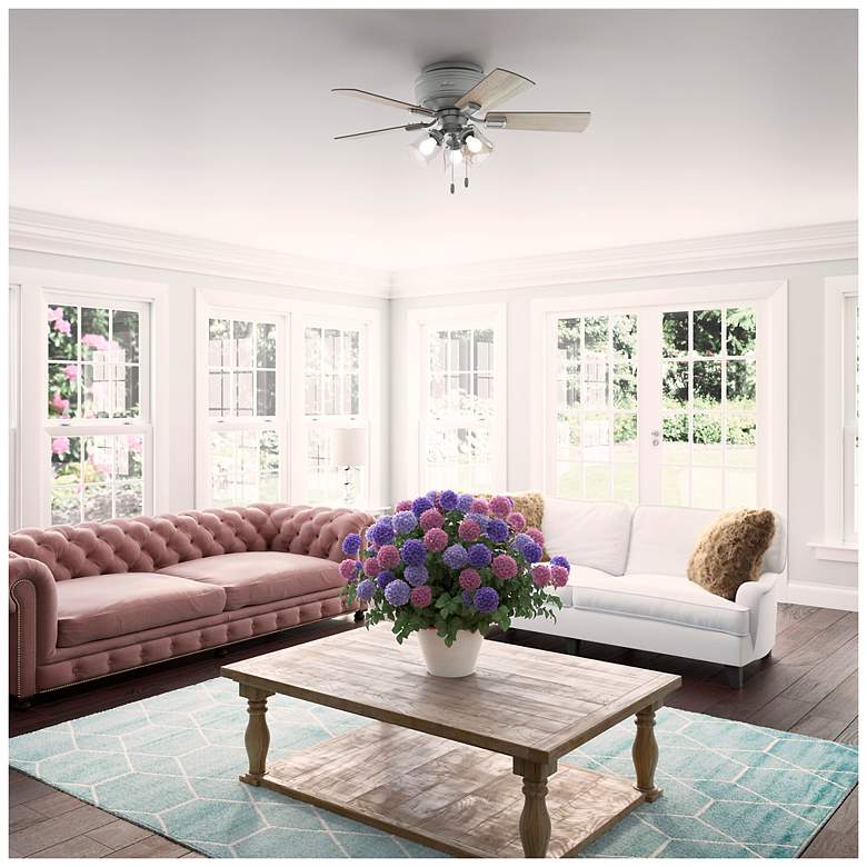 Image 5 42" Hunter Crestfield Matte Silver LED Ceiling Fan with Pull Chain more views