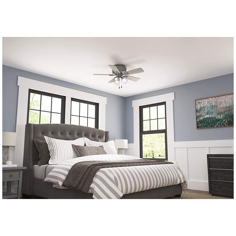 Image 6 42" Hunter Crestfield Matte Silver LED Ceiling Fan with Pull Chain more views