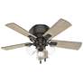 42" Hunter Crestfield Noble Bronze Low Profile Ceiling Fan with LED Li