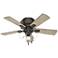 42" Hunter Crestfield Noble Bronze Low Profile Ceiling Fan with LED Li