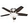 42" Hunter Newsome Brushed Nickel LP Ceiling Fan with LED Light Kit