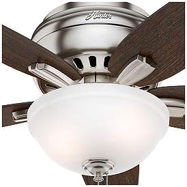 Image5 of 42" Hunter Newsome Brushed Nickel LP Ceiling Fan with LED Light Kit more views