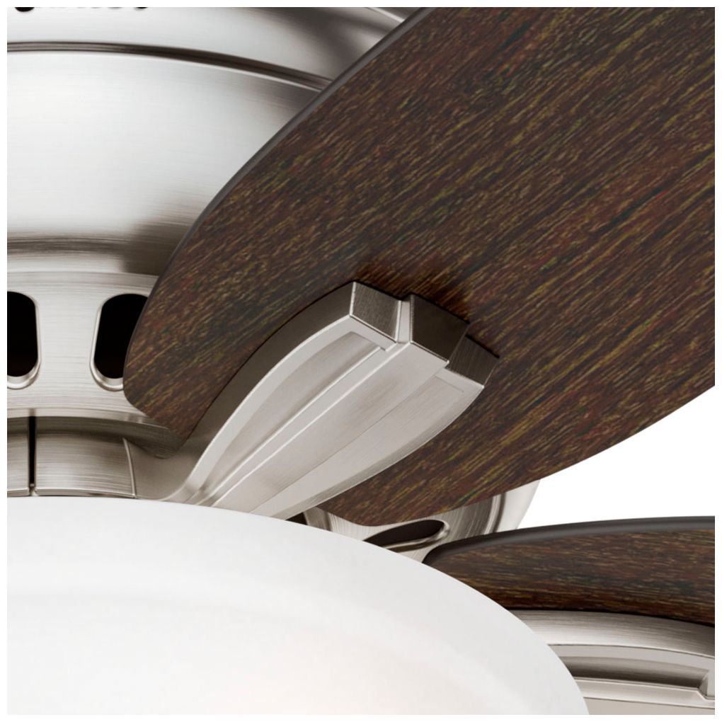 42" Hunter Newsome Brushed Nickel LP Ceiling Fan with LED Light Kit