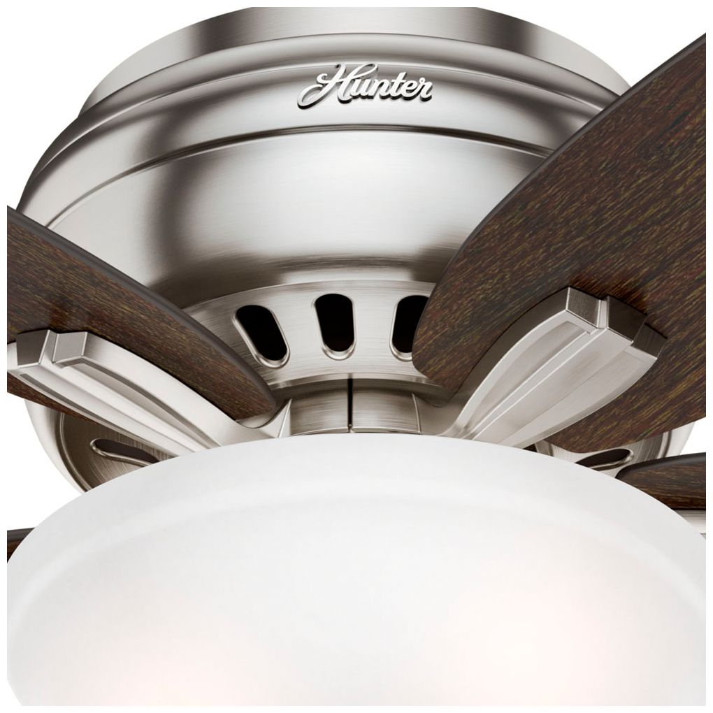 42" Hunter Newsome Brushed Nickel LP Ceiling Fan with LED Light Kit