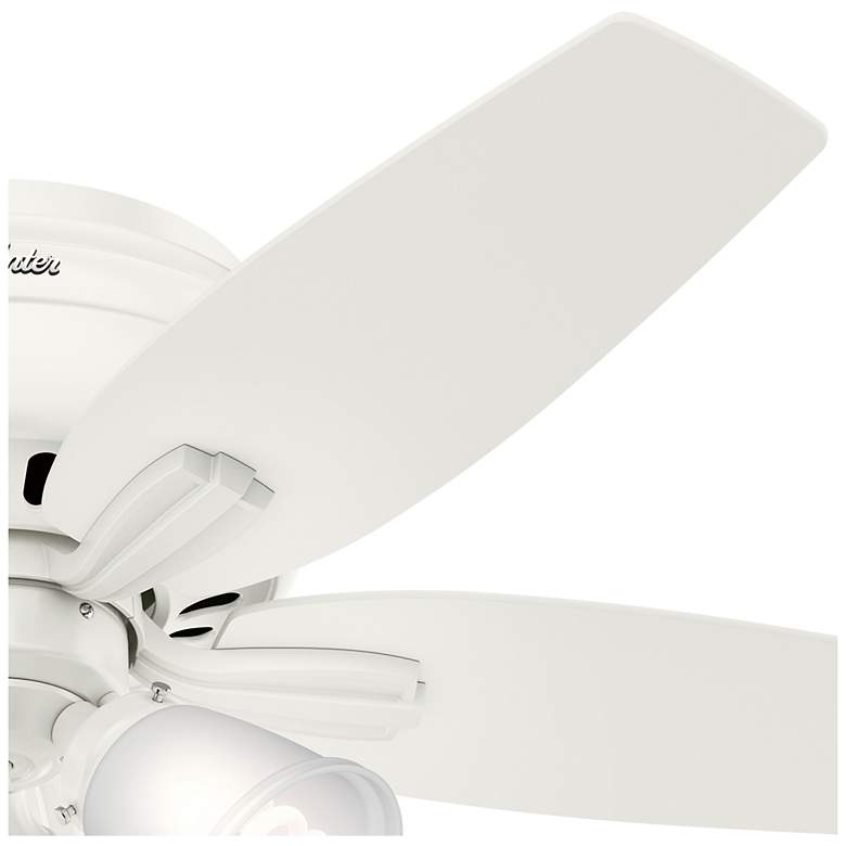 Image 3 42" Hunter Newsome Fresh White Low Profile Ceiling Fan with LED Light more views