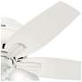3_42" Hunter Newsome Fresh White Low Profile Ceiling Fan with LED Light more views