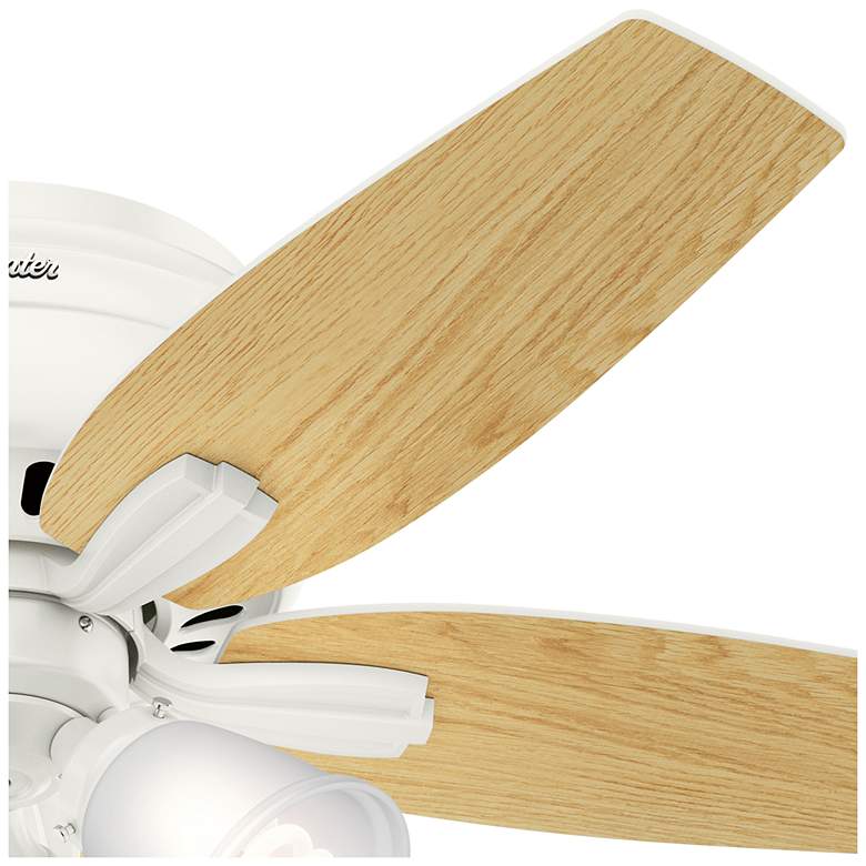 Image 4 42" Hunter Newsome Fresh White Low Profile Ceiling Fan with LED Light more views