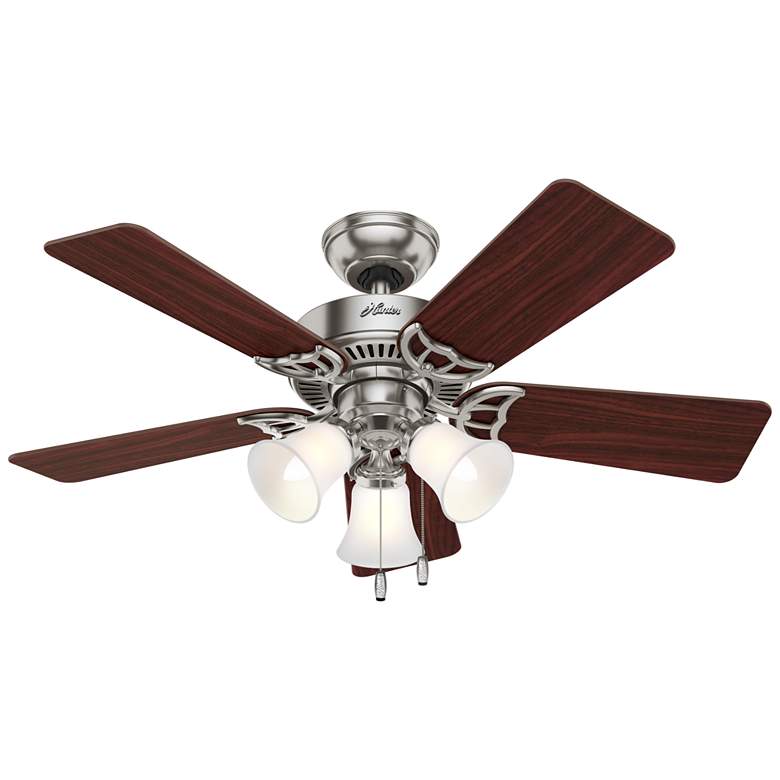 Image 1 42 inch Hunter Southern Breeze LED Brushed Nickel Pull Chain Ceiling Fan