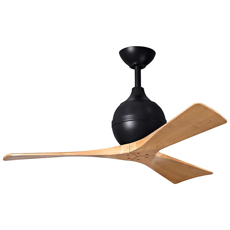 Image 1 42 inch Irene-3 Matte Black and Light Maple Ceiling Fan