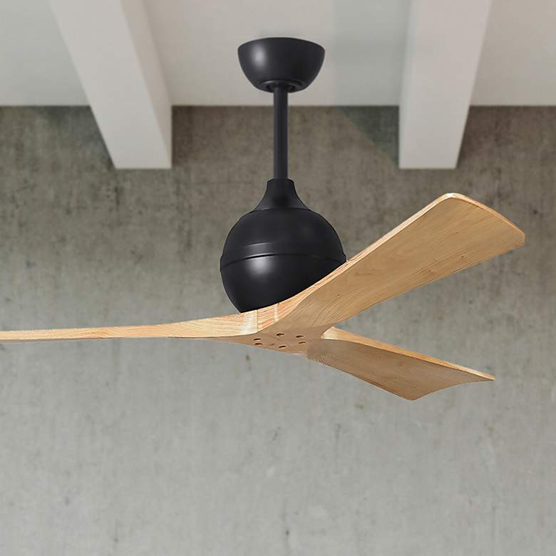 Image 1 42" Irene-3 Matte Black and Light Maple Ceiling Fan