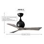 42" Irene-3 Matte Black and Light Maple Ceiling Fan