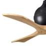 42" Irene-3 Matte Black and Light Maple Ceiling Fan