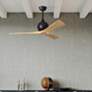 42" Irene-3 Matte Black and Light Maple Ceiling Fan