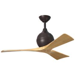 42&quot; Irene-3 Textured Bronze and Light Maple Ceiling Fan