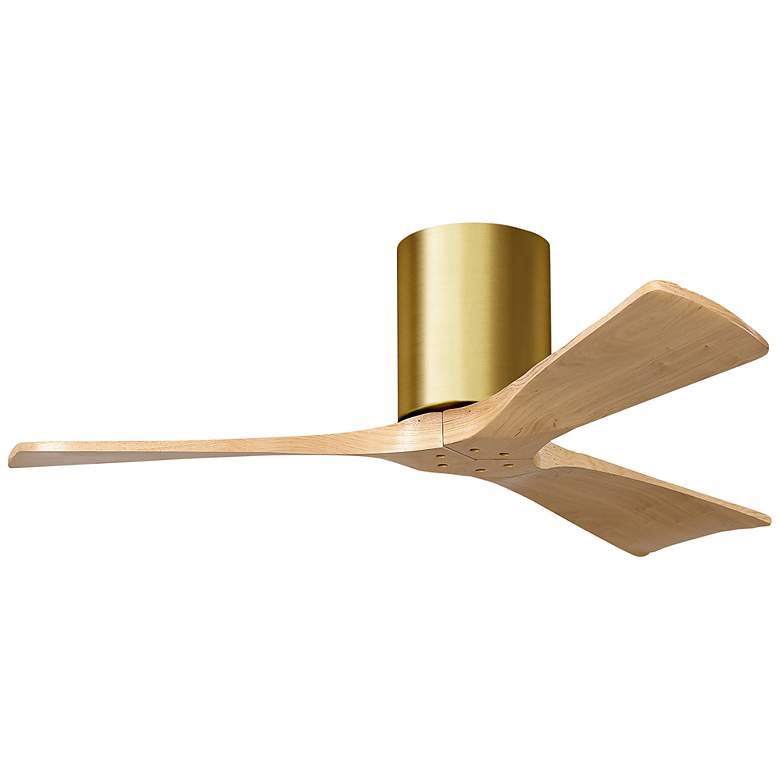 Image 1 42 inch Irene-3H Brushed Brass and Light Maple Tone Ceiling Fan