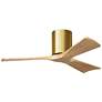 42" Irene-3H Brushed Brass and Light Maple Tone Ceiling Fan