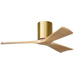 42&quot; Irene-3H Brushed Brass and Light Maple Tone Ceiling Fan
