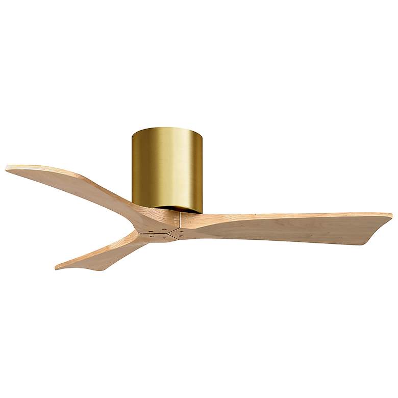 Image 3 42 inch Irene-3H Brushed Brass and Light Maple Tone Ceiling Fan more views