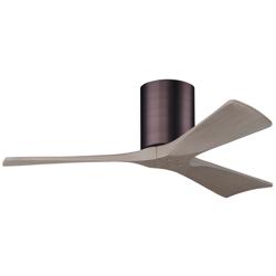 42&quot; Irene-3H Brushed Bronze and Gray Ash Hugger Ceiling Fan