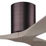 5_42" Irene-3H Brushed Bronze and Gray Ash Hugger Ceiling Fan more views