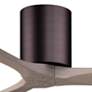 7_42" Irene-3H Brushed Bronze and Gray Ash Hugger Ceiling Fan more views