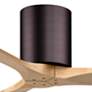 7_42" Irene-3H Brushed Bronze and Light Maple Hugger Ceiling Fan more views