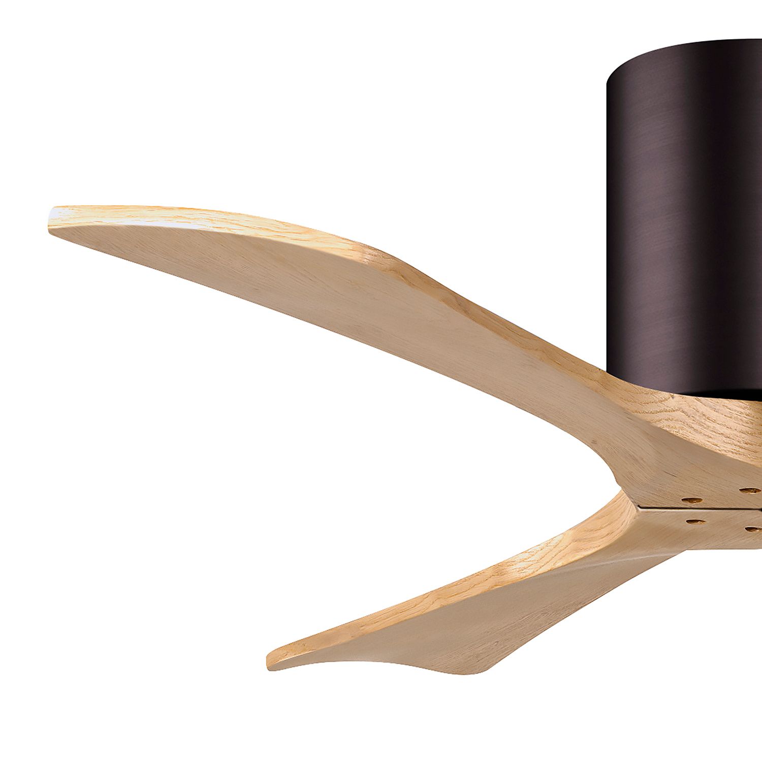 42" Irene-3H Brushed Bronze and Light Maple Hugger Ceiling Fan