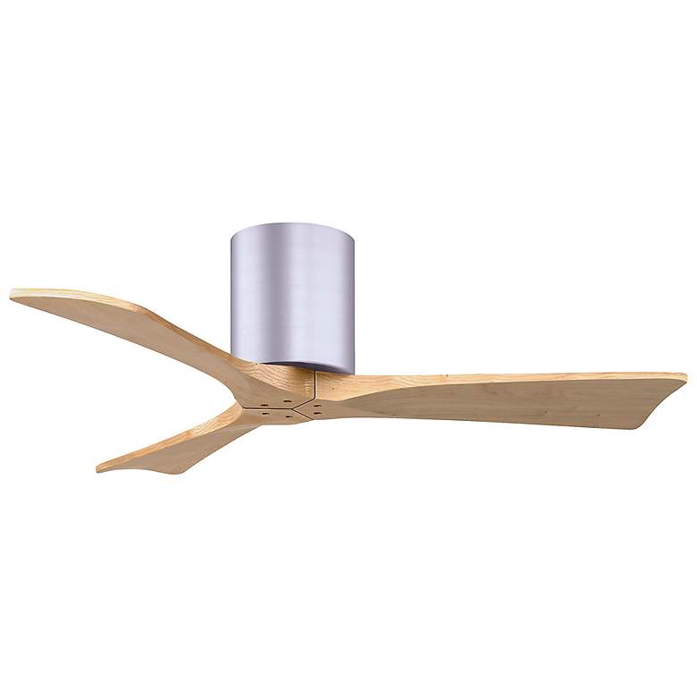 Image 3 42 inch Irene-3H Brushed Nickel and Light Maple Hugger Ceiling Fan more views