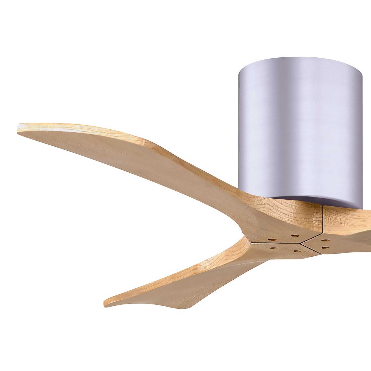 42" Irene-3H Brushed Nickel and Light Maple Hugger Ceiling Fan