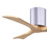 42" Irene-3H Brushed Nickel and Light Maple Hugger Ceiling Fan