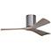 42" Irene-3H Brushed Pewter and Gray Ash Hugger Ceiling Fan