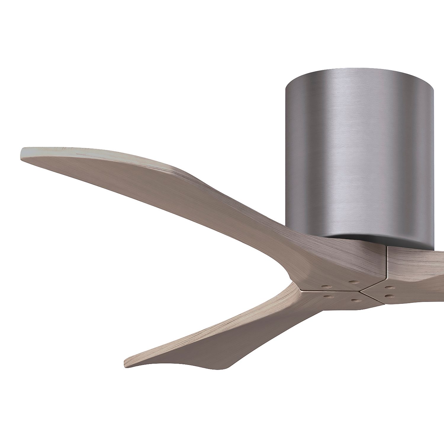 42" Irene-3H Brushed Pewter and Gray Ash Hugger Ceiling Fan