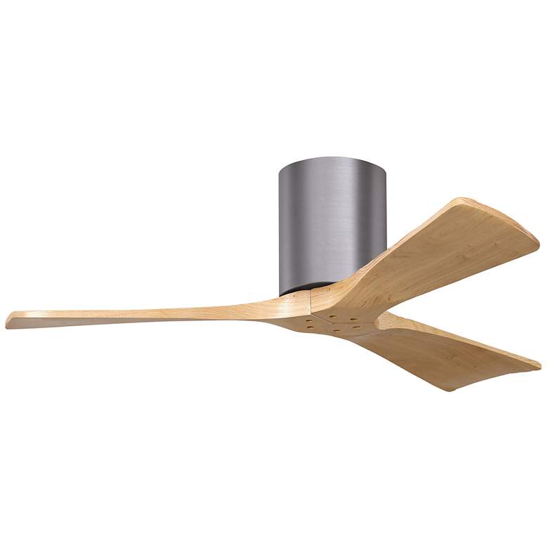 Image 1 42" Irene-3H Brushed Pewter and Light Maple Hugger Ceiling Fan