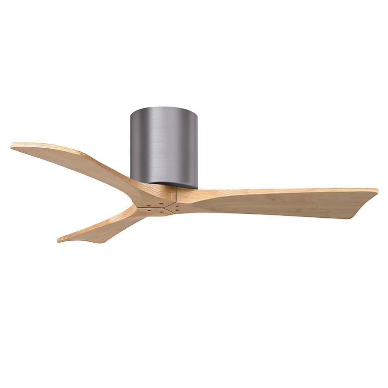 Image 2 42" Irene-3H Brushed Pewter and Light Maple Hugger Ceiling Fan more views