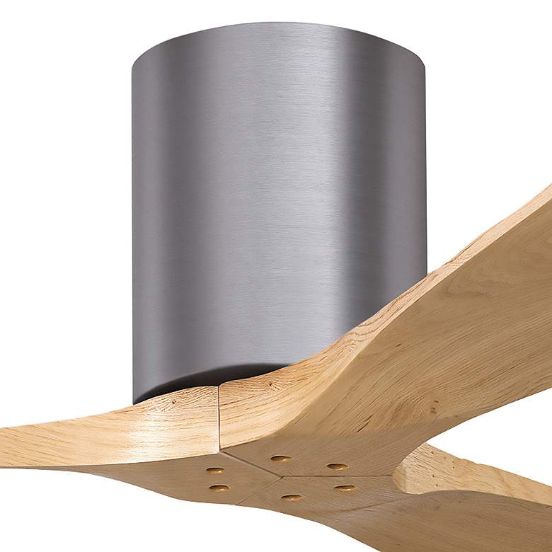 Image 5 42" Irene-3H Brushed Pewter and Light Maple Hugger Ceiling Fan more views