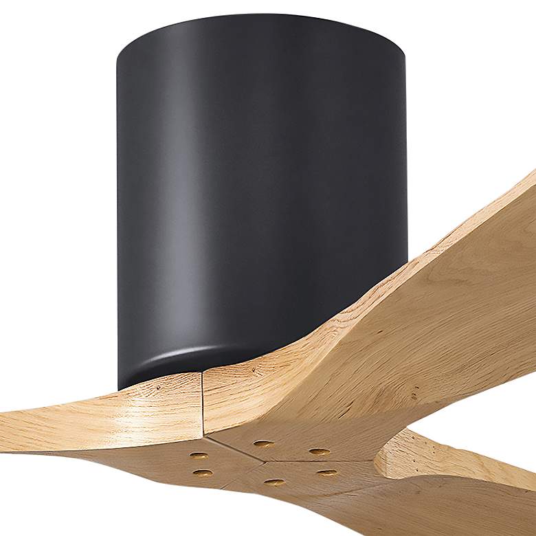 Image 2 42" Irene-3H Matte Black and Light Maple Tone Hugger Ceiling Fan more views