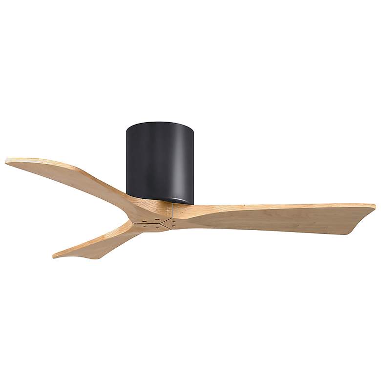 Image 3 42 inch Irene-3H Matte Black and Light Maple Tone Hugger Ceiling Fan more views