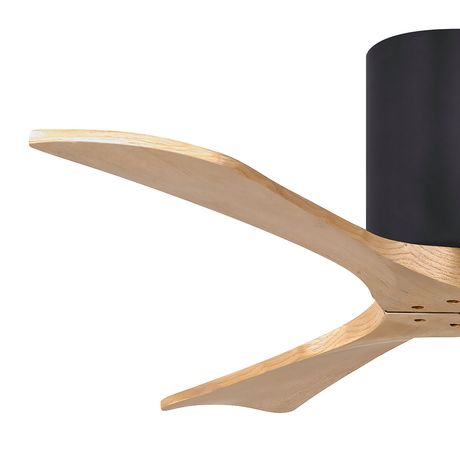 42" Irene-3H Matte Black and Light Maple Tone Hugger Ceiling Fan